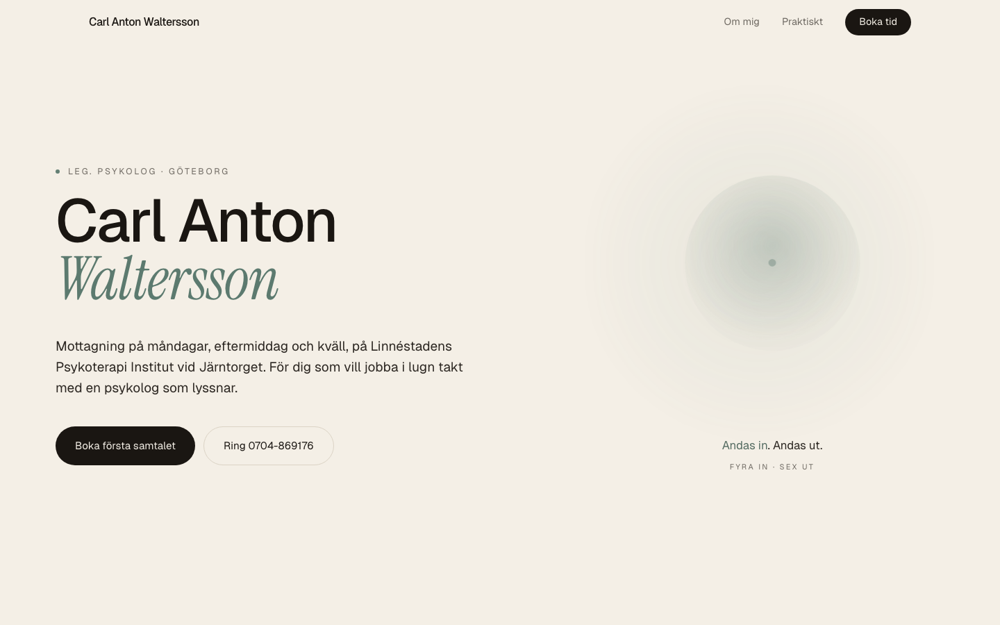 Carl Anton · psykologmottagning, Göteborg